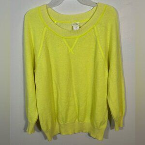 J.Crew 100% Cashmere Neon Yellow Crewneck Sweater Women’s Large